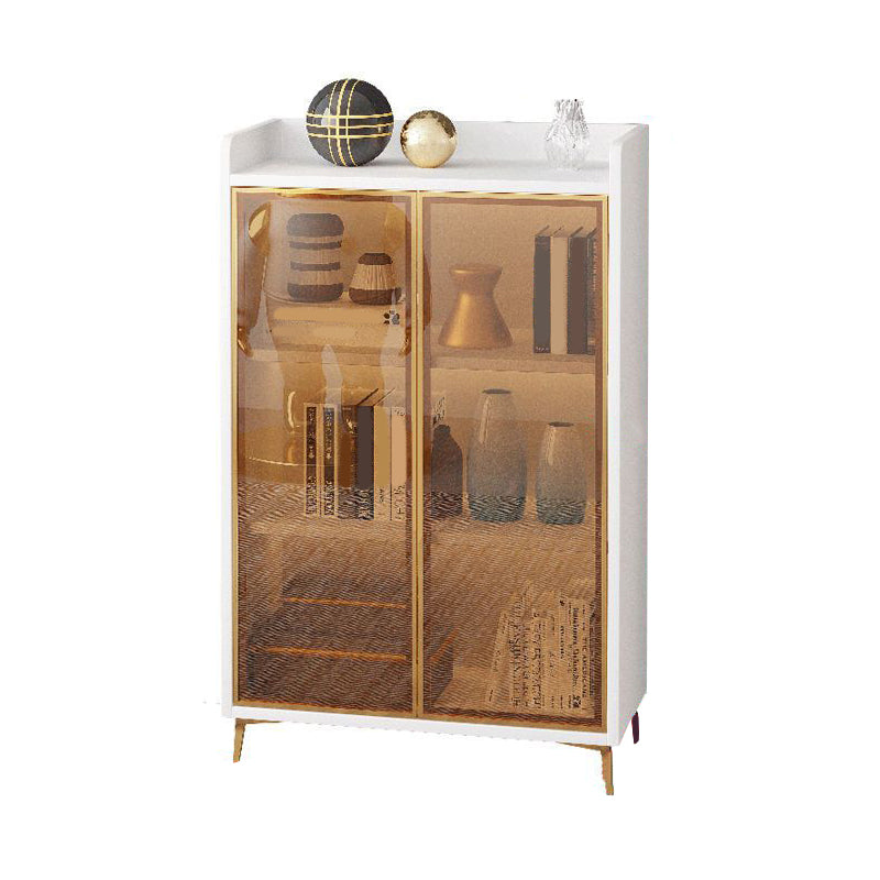 Modern Glass Door Server Wood Dinner Server Cabinet without LED Lights