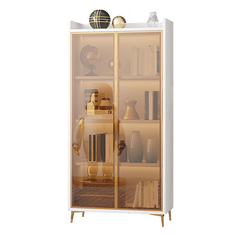 Modern Glass Door Server Wood Dinner Server Cabinet without LED Lights