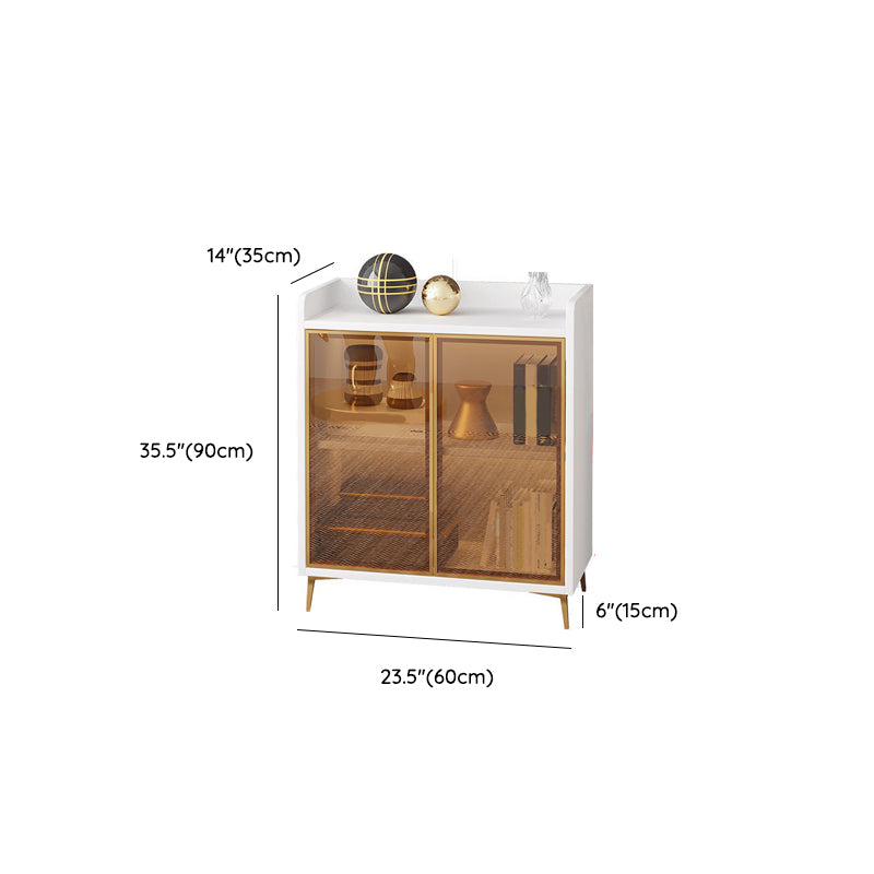 Modern Glass Door Server Wood Dinner Server Cabinet without LED Lights