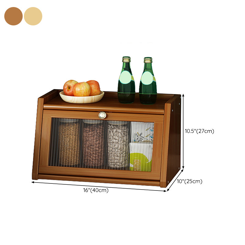 Visible Acrylic Door Server Bamboo Dinner Server for Kitchen Use