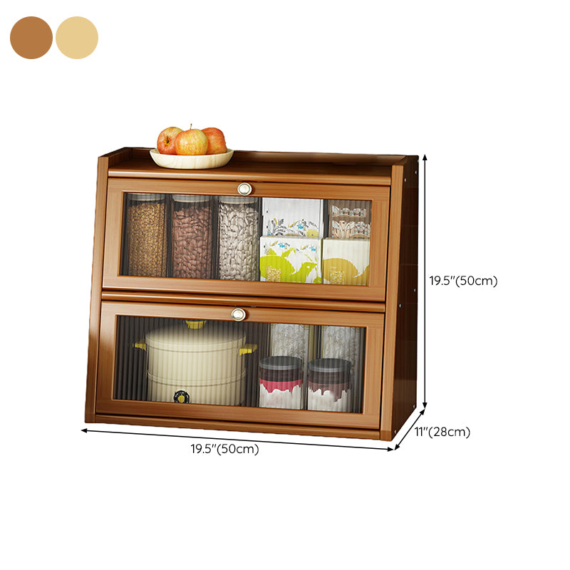 Visible Acrylic Door Server Bamboo Dinner Server for Kitchen Use