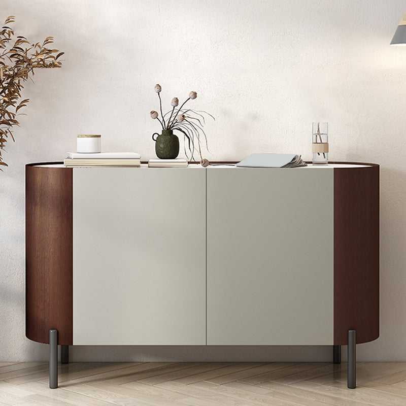 Contemporary Style Sideboard Stone Sideboard Table with Cabinets