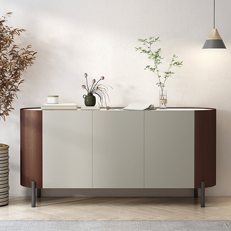 Contemporary Style Sideboard Stone Sideboard Table with Cabinets