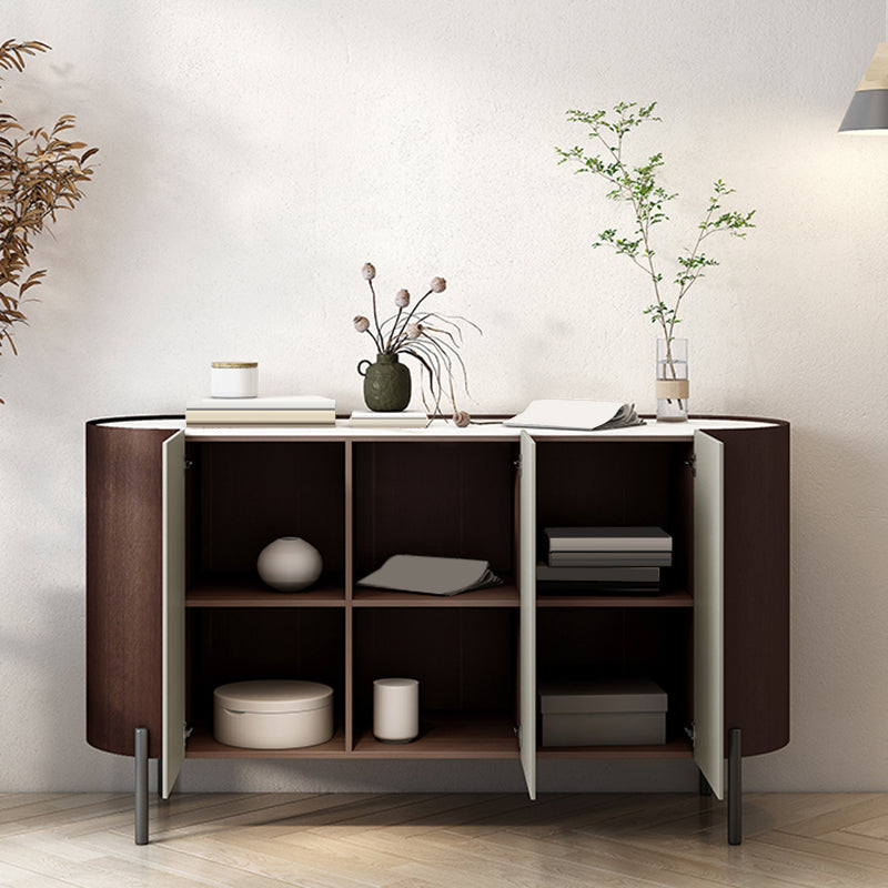 Contemporary Style Sideboard Stone Sideboard Table with Cabinets