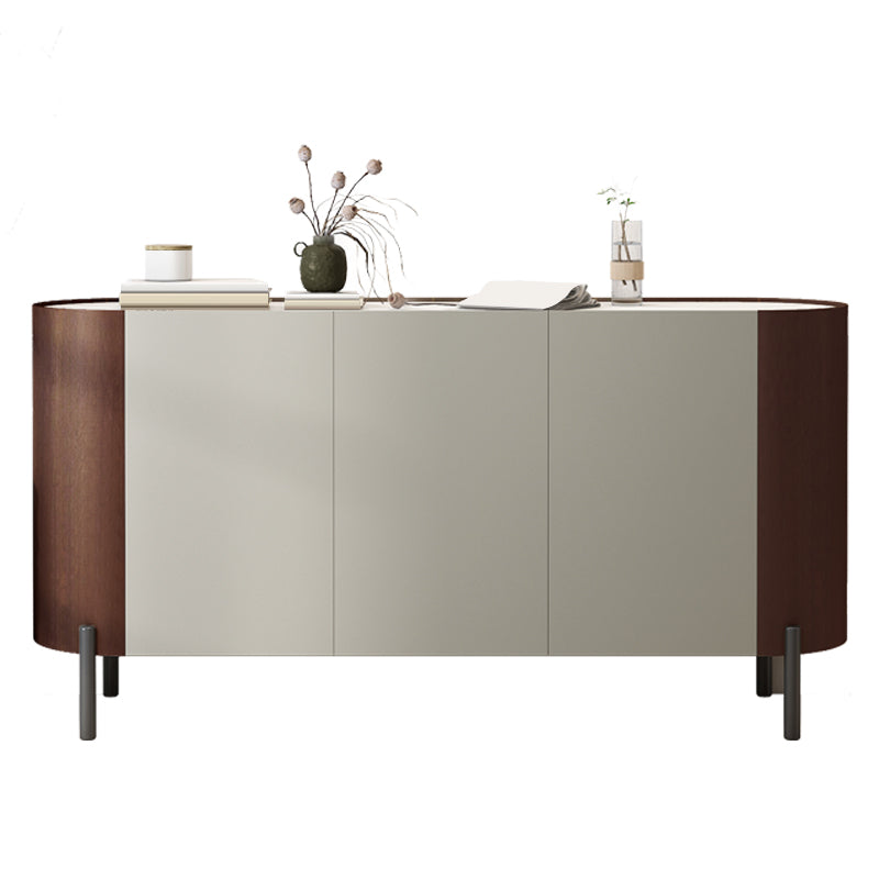 Contemporary Style Sideboard Stone Sideboard Table with Cabinets