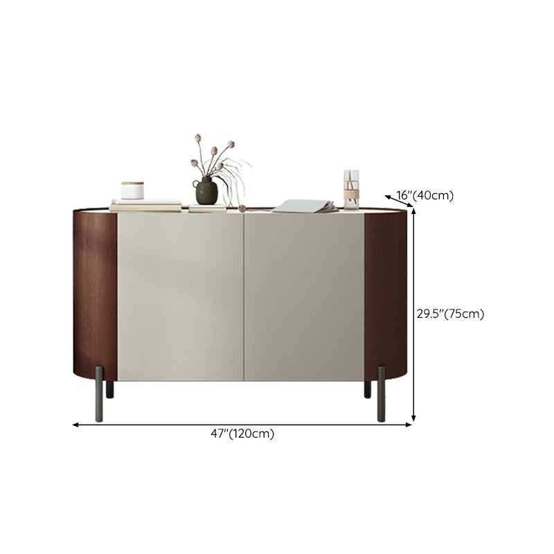 Contemporary Style Sideboard Stone Sideboard Table with Cabinets