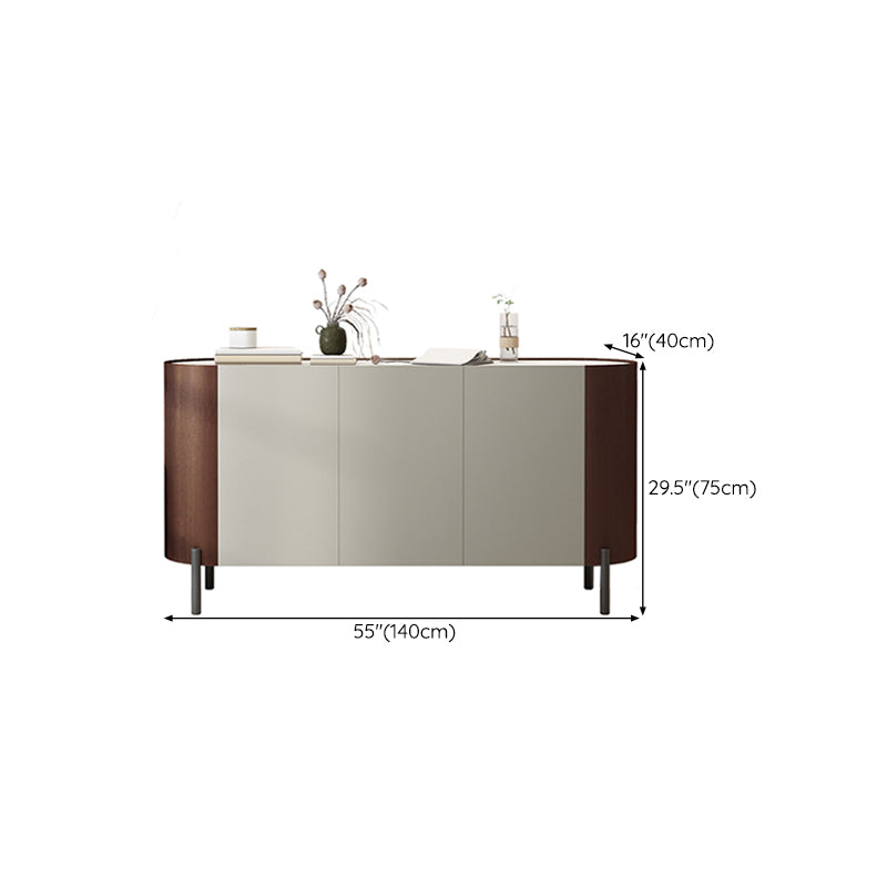 Contemporary Style Sideboard Stone Sideboard Table with Cabinets