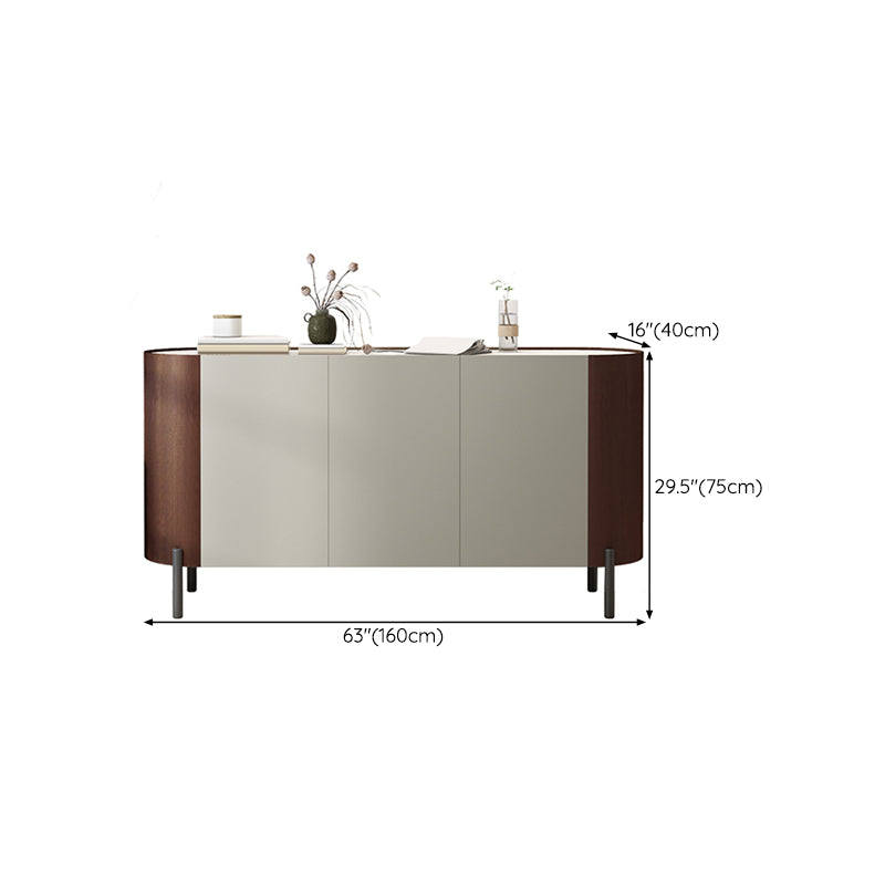 Contemporary Style Sideboard Stone Sideboard Table with Cabinets