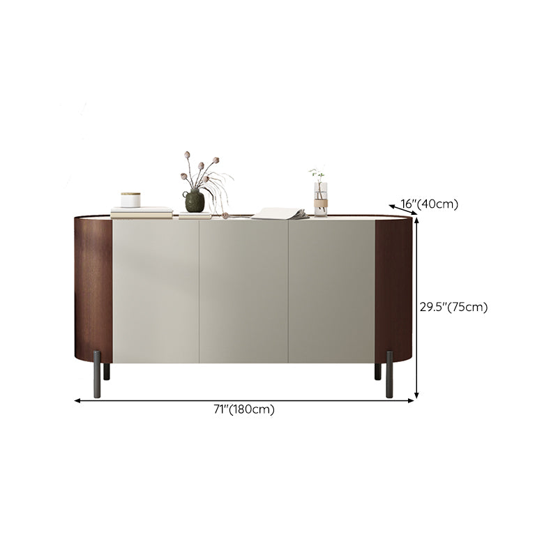 Contemporary Style Sideboard Stone Sideboard Table with Cabinets