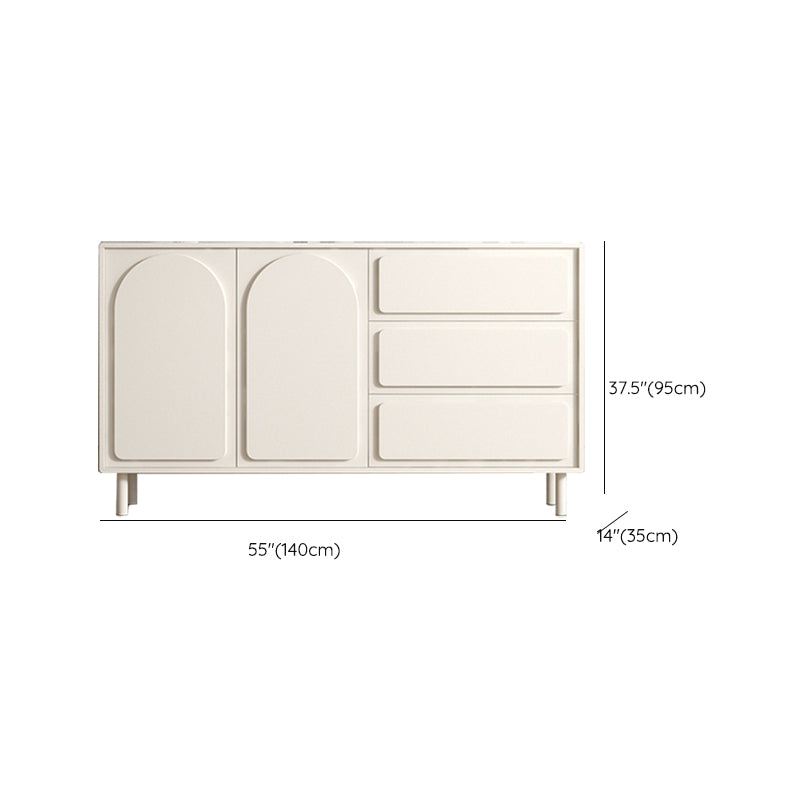 Contemporary Sideboard Wood Dining Buffet with Cabinet and Drawers