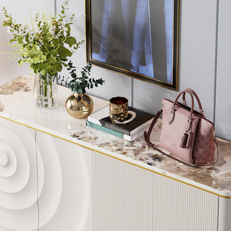 Modern and Contemporary Credenza Stone Dining Buffet with Cabinets