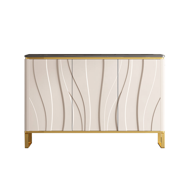 Contemporary Style Credenza Stone Dining Buffet with Cabinets