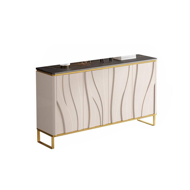 Contemporary Style Credenza Stone Dining Buffet with Cabinets