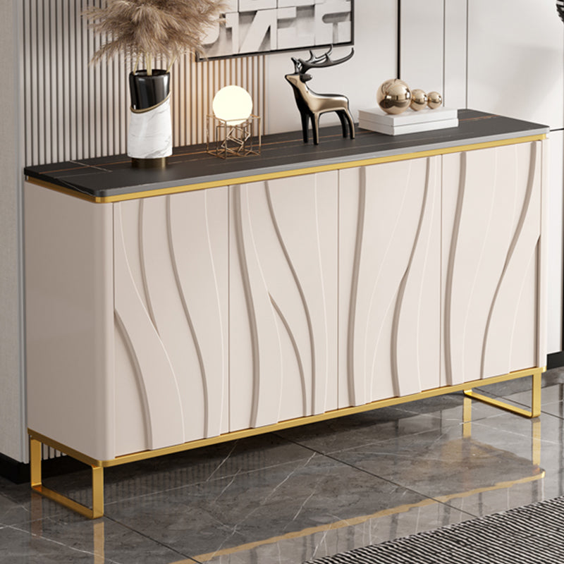 Contemporary Style Credenza Stone Dining Buffet with Cabinets