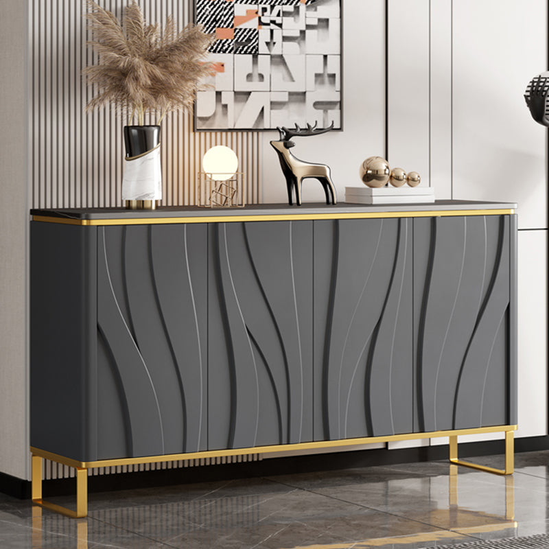 Contemporary Style Credenza Stone Dining Buffet with Cabinets