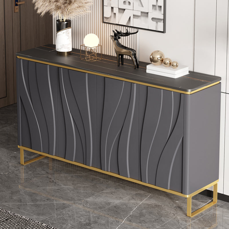 Contemporary Style Credenza Stone Dining Buffet with Cabinets