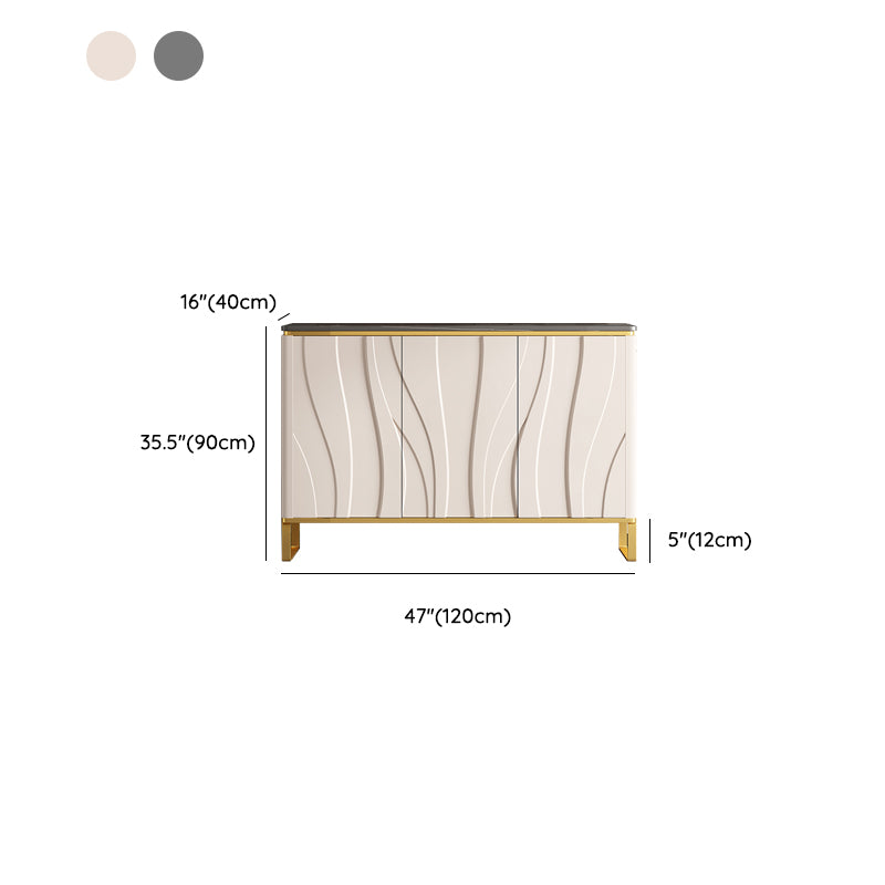 Contemporary Style Credenza Stone Dining Buffet with Cabinets