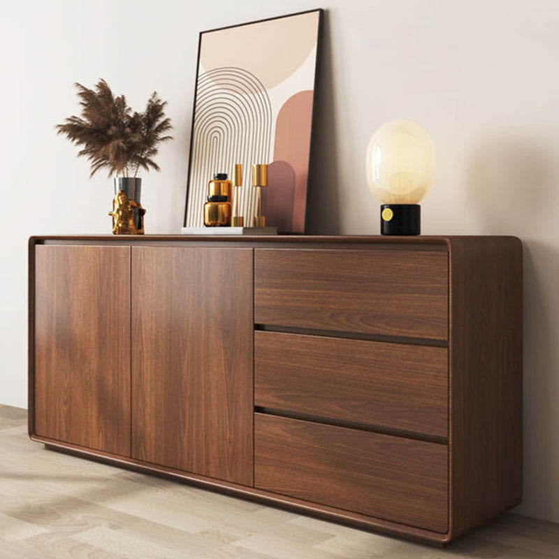 Modern and Contemporary Credenza Wood Dining Buffet with Cabinets and Drawers