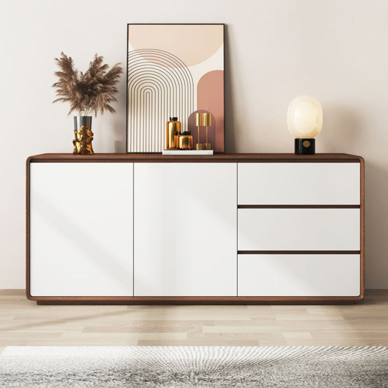 Modern and Contemporary Credenza Wood Dining Buffet with Cabinets and Drawers