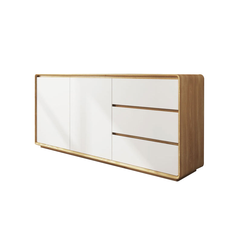 Modern and Contemporary Credenza Wood Dining Buffet with Cabinets and Drawers