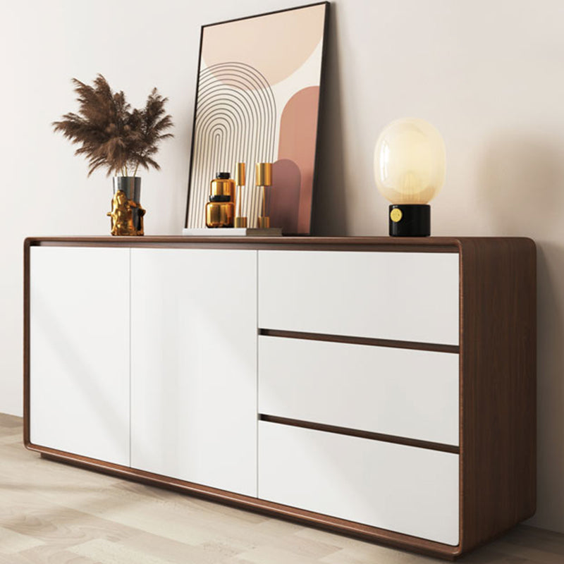 Modern and Contemporary Credenza Wood Dining Buffet with Cabinets and Drawers