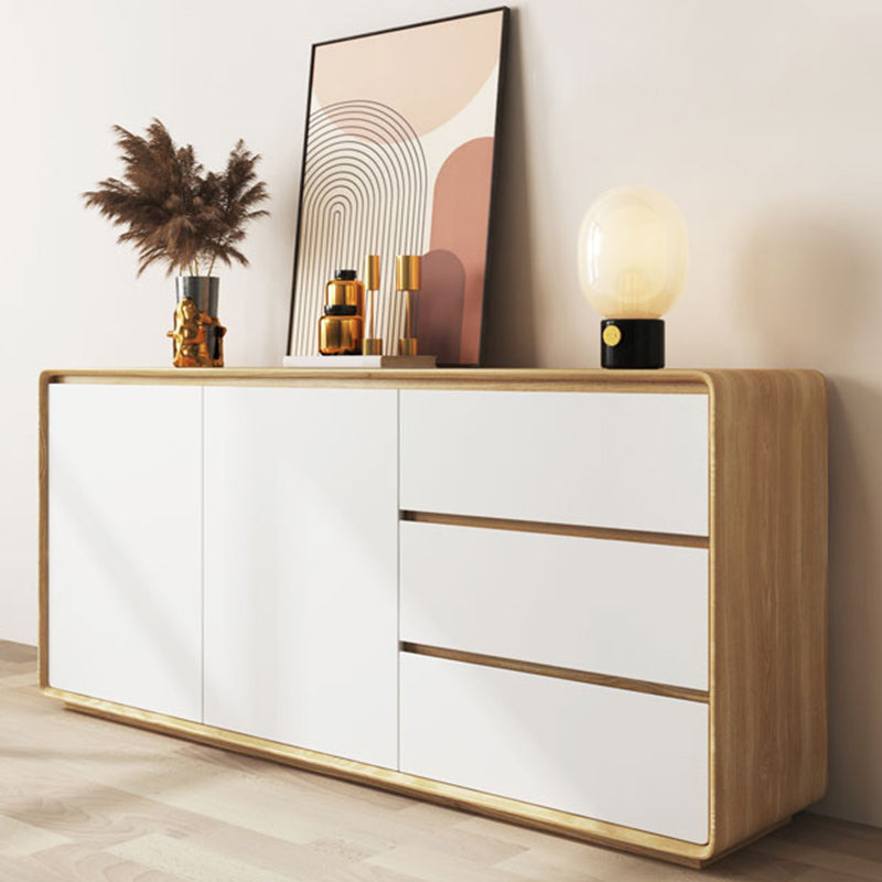 Modern and Contemporary Credenza Wood Dining Buffet with Cabinets and Drawers