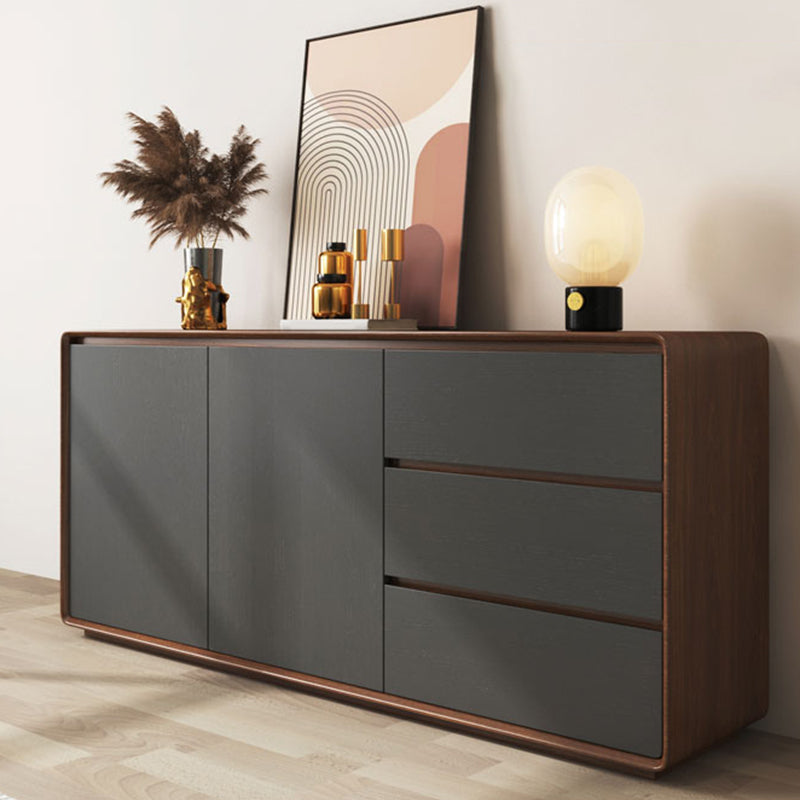 Modern and Contemporary Credenza Wood Dining Buffet with Cabinets and Drawers