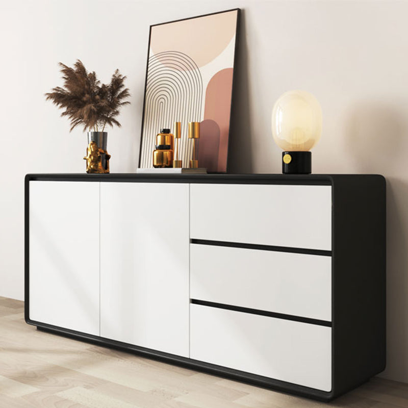 Modern and Contemporary Credenza Wood Dining Buffet with Cabinets and Drawers