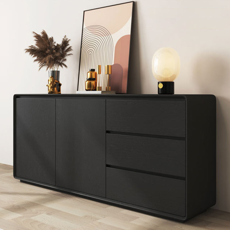 Modern and Contemporary Credenza Wood Dining Buffet with Cabinets and Drawers