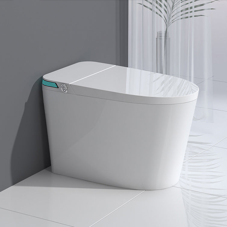 Contemporary 19.6" H White Electronic Toilet Elongated Bidet Seat