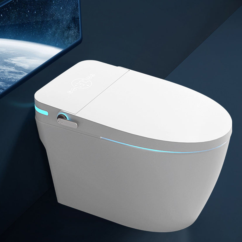 Foot Sensor Contemporary Plastic Bidets White Elongated Smart Toilet