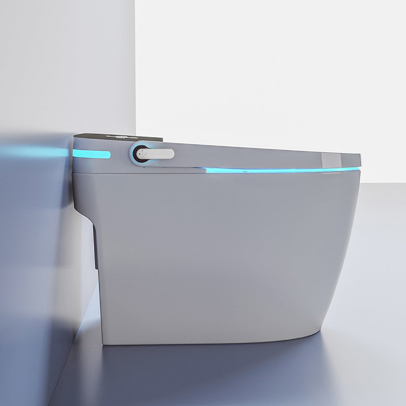 Foot Sensor Contemporary Plastic Bidets White Elongated Smart Toilet