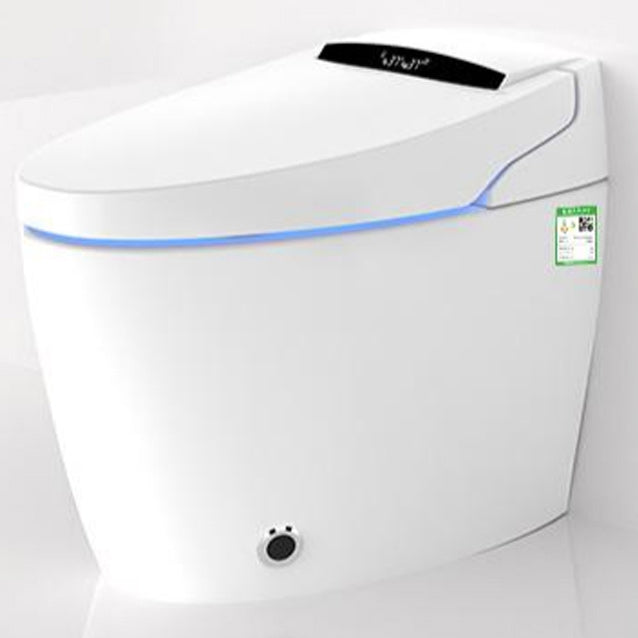 Plastic Bidets Elongated White Contemporary Foot Sensor Smart Toilet