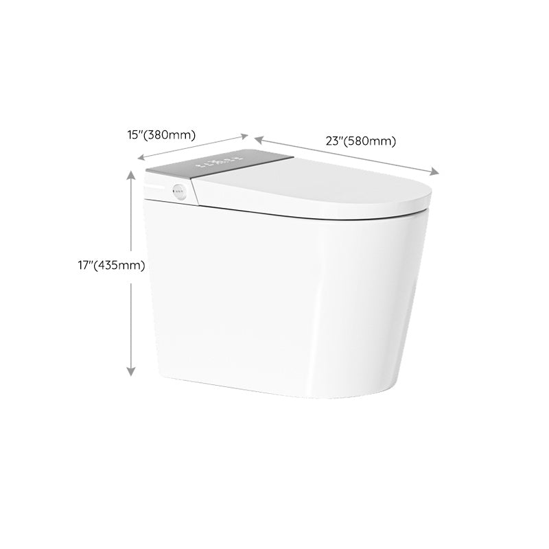 Contemporary Foot Sensor Elongated White Ceramic Smart Toilet