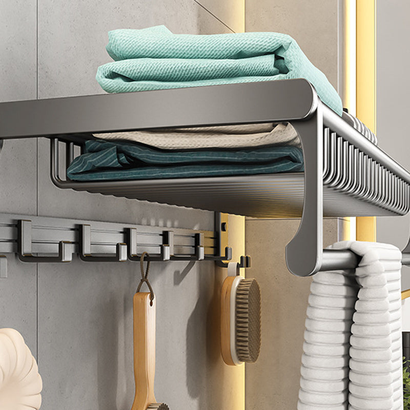 Gray Bathroom Accessory As Individual Or As a Set with Towel Bar/Bath Shelf/Robe Hooks