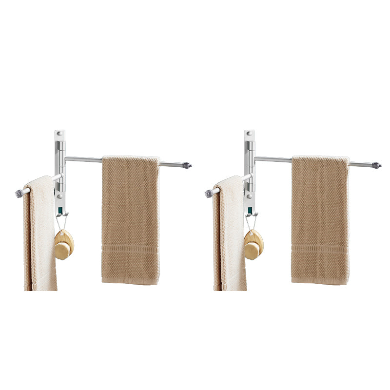 2-Piece Towel Bar in Stainless Steel Modern 13.6" W Bathroom Accessory Set