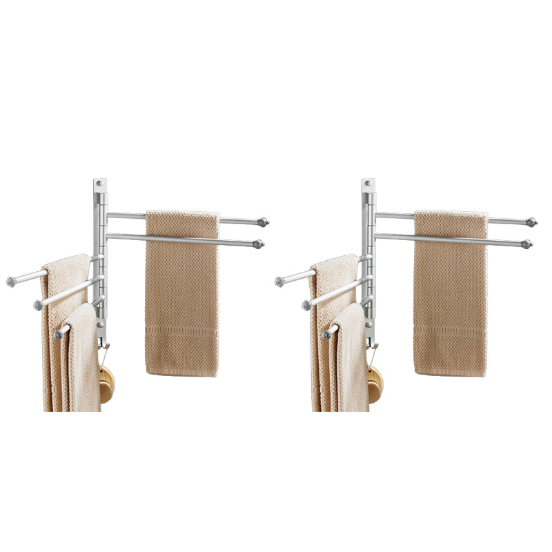 2-Piece Towel Bar in Stainless Steel Modern 13.6" W Bathroom Accessory Set