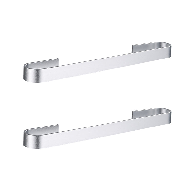 Contemporary 2-Piece Bathroom Accessory Set Aluminum Stainless Towel Bar