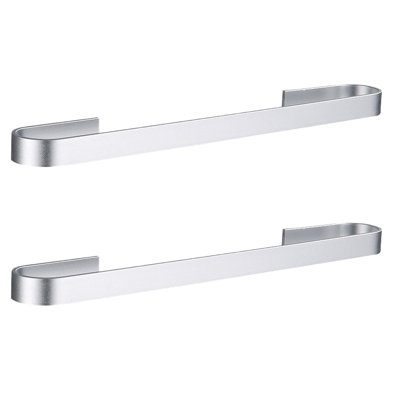 Contemporary 2-Piece Bathroom Accessory Set Aluminum Stainless Towel Bar