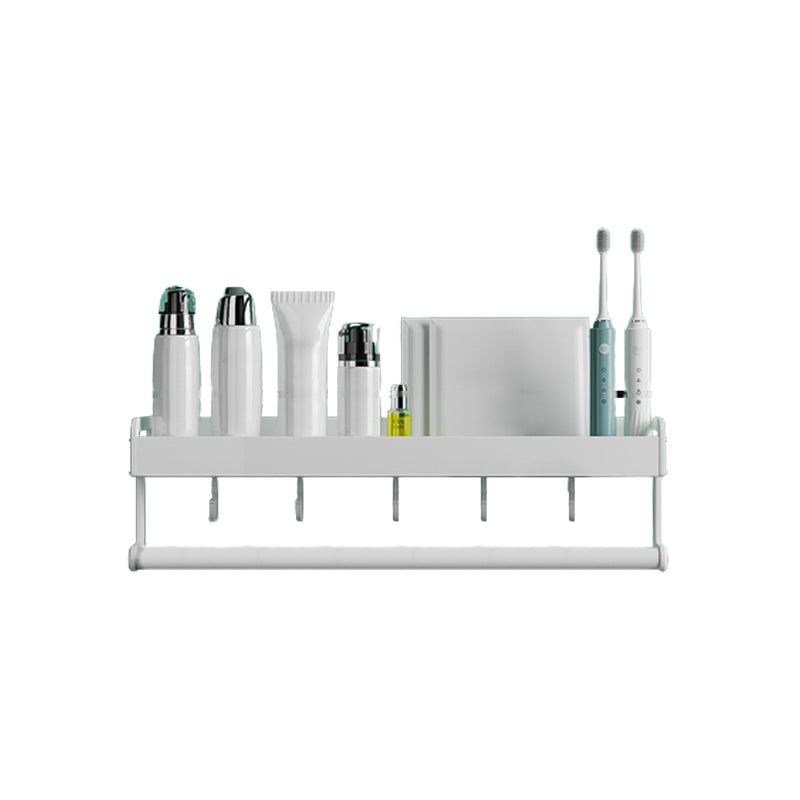 2-Piece Modern Bathroom Accessory Set White Rectangular Bath Shelf