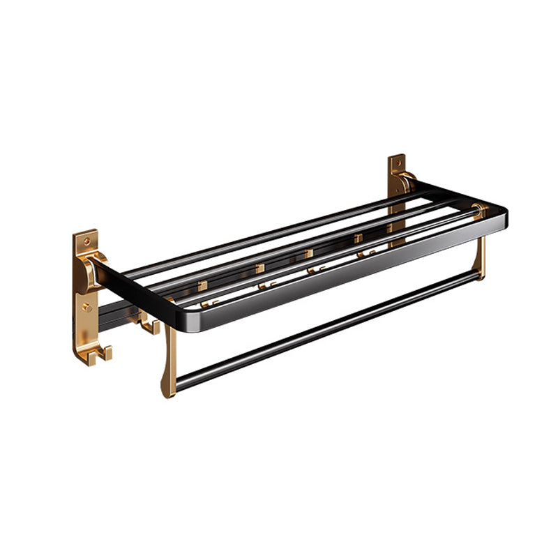 Black & Brass Bathroom Hardware Set Modern Stainless Bath Shelf/Towel Bar/Paper Holder