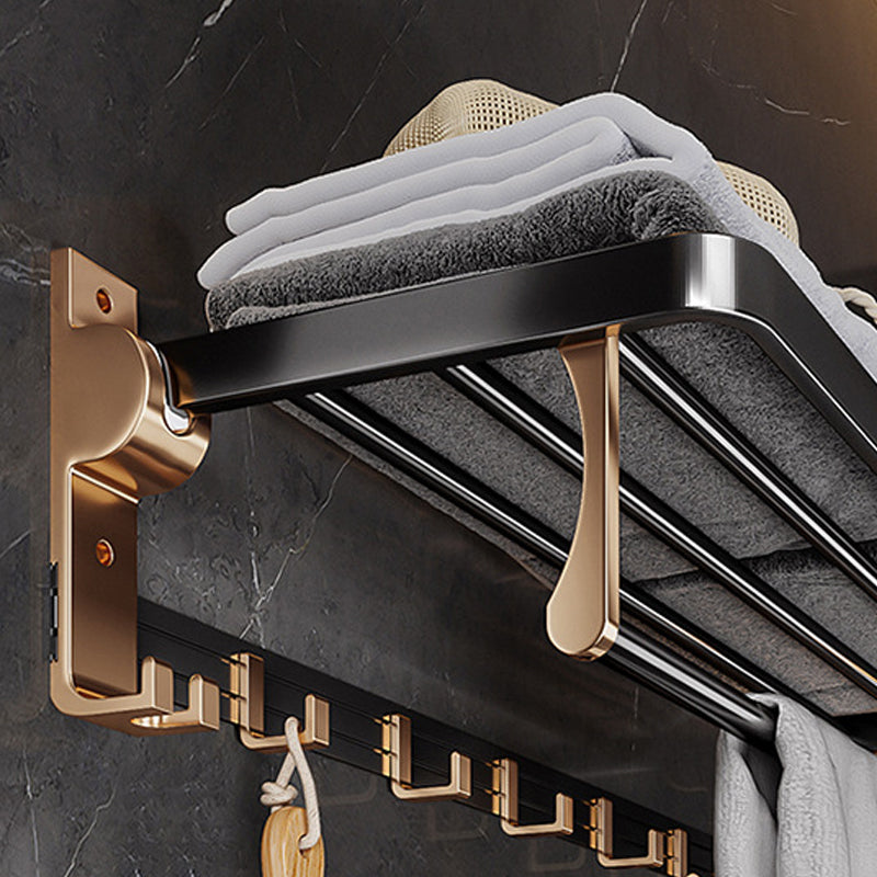 Black & Brass Bathroom Hardware Set Modern Stainless Bath Shelf/Towel Bar/Paper Holder