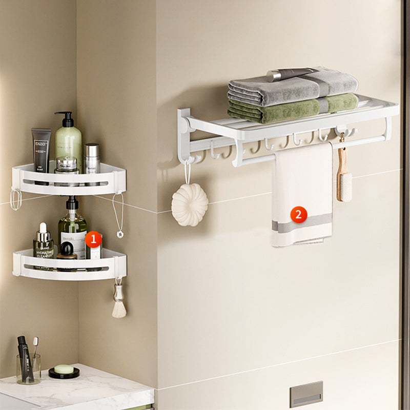 White Bathroom Accessory Set Contemporary Aluminum Bathroom Accessory Kit with Towel Bar