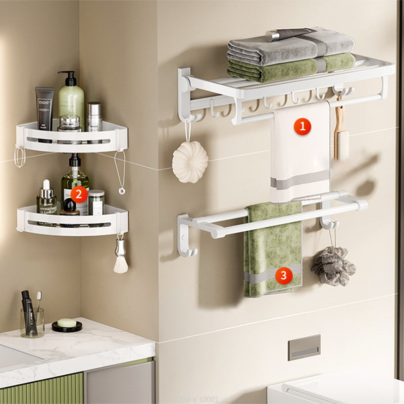 White Bathroom Accessory Set Contemporary Aluminum Bathroom Accessory Kit with Towel Bar