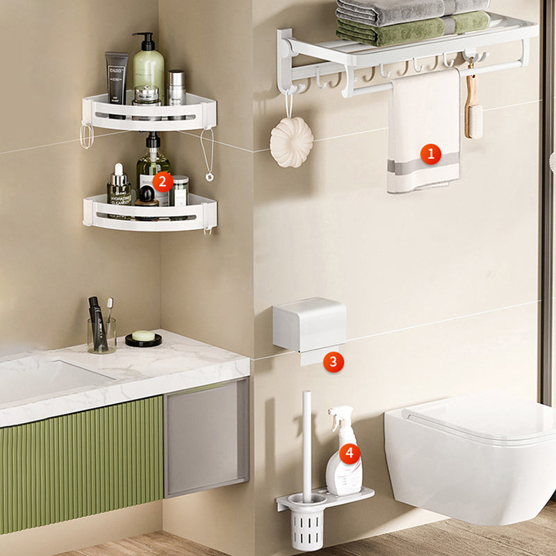 White Bathroom Accessory Set Contemporary Aluminum Bathroom Accessory Kit with Towel Bar