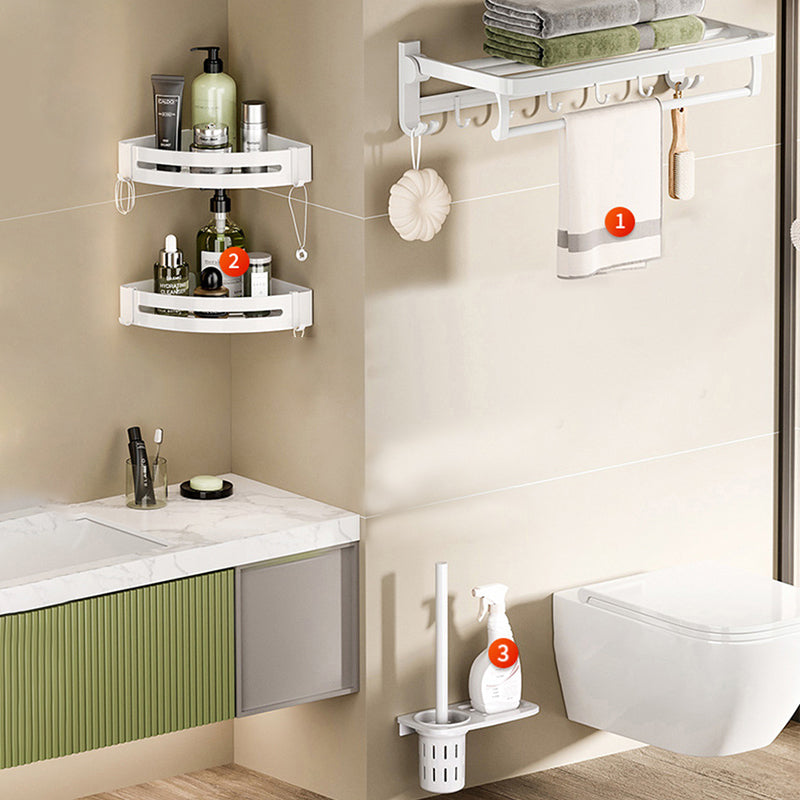 White Bathroom Accessory Set Contemporary Aluminum Bathroom Accessory Kit with Towel Bar