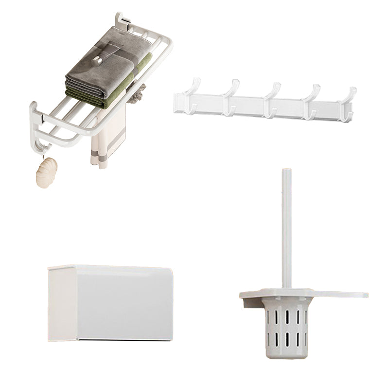 White Bathroom Accessory Set Contemporary Aluminum Bathroom Accessory Kit with Towel Bar