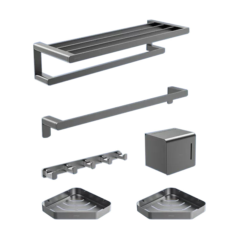 Contemporary Bathroom Accessory Set in Aluminum with Towel Bar/Bath Shelf