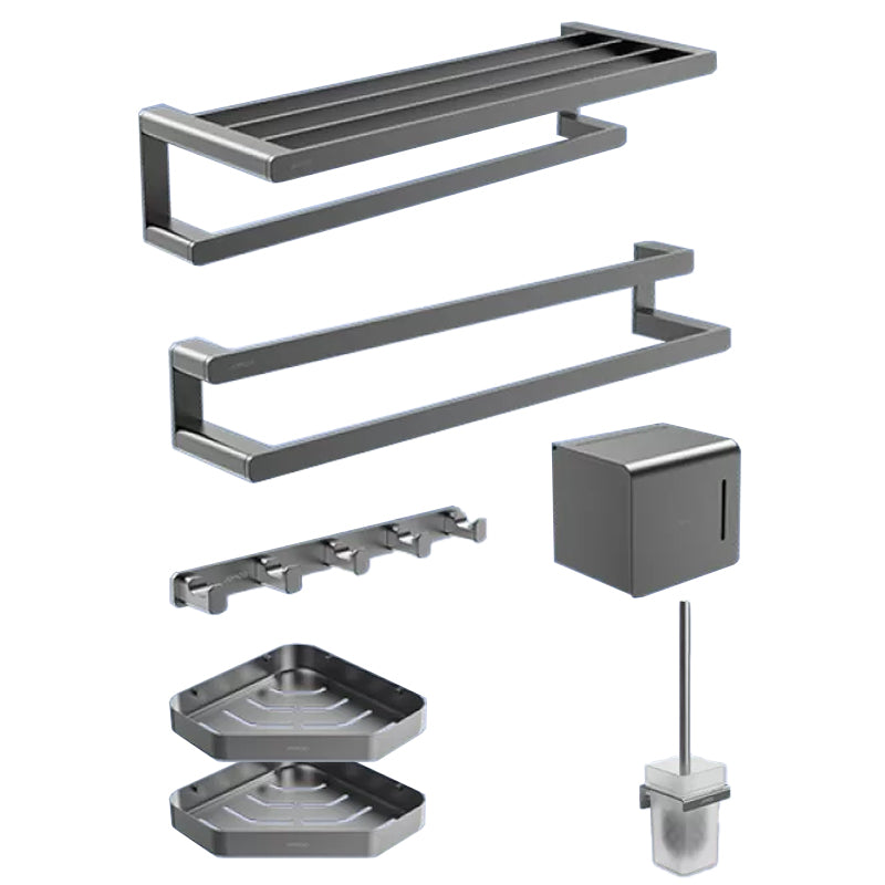 Contemporary Bathroom Accessory Set in Aluminum with Towel Bar/Bath Shelf