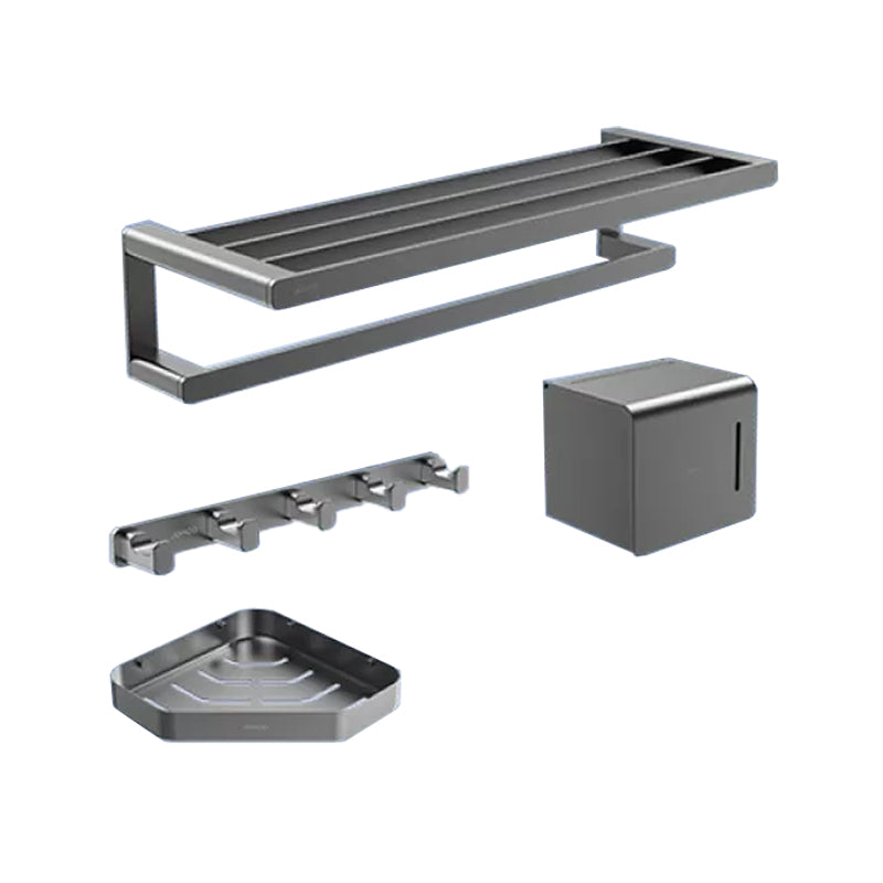 Contemporary Bathroom Accessory Set in Aluminum with Towel Bar/Bath Shelf